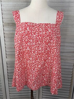 TORRID Beach Linen Square Neck Crop Top  "May Ditsy Floral Adrenaline Rush"-2X